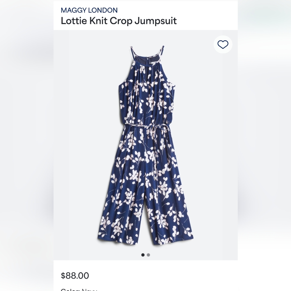 Women's, Wisp, Crop Jumpsuit, Navy/Pink, NWT's Sz. 12.
